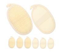 Yardenfun 8 Pièces Lot de Exfoliants Naturels Luffa pour Corps et Visage de Gommage Compact et Antidérapant pour Bain Nettoyage Doux et Éclat Peau