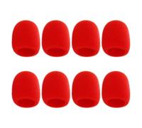 Yardenfun 8pièces Lot de Housses Microphone Éponge Rouge Bonnette Anti-vent Portable pour Micro Main Isolation Sonore et Protection pour Scène Ktv et Enregistrement