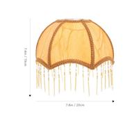 Yardenfun Abat-Jour Vintage en Tissu Pompons pour Lampe de Table et Lampadaire Diamètre Inférieur 20 CM Compatible Douille E27 Style Rétro Bohème Couleur Marron Clair Abat-Jour