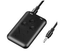Yardenfun Adaptateur Émetteur Récepteur Noir Transmission Audio sans Fil Faible Latence Compatible iOS Automatique pour Casque et Haut Parleur