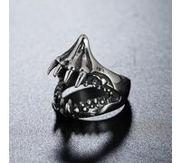 Yardenfun Bague Homme Créative en Acier Titane, Anneau Gueule de Requin, Bijou Punk Élégant, Taille 12, Accessoire Mode pour Fête et Quotidien