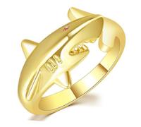 Yardenfun Bague Ouverte Réglable Requin pour Femmes Bijoux Animaux en Acier Inoxydable pour Été Maman Bague et Solide