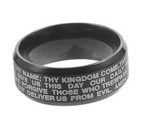 Yardenfun Bague transversale en acier inoxydable groupe croix bibliques pour hommes anneau de pièce de bague biblique anneau de prière pour hommes