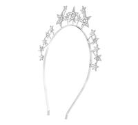 Yardenfun Bandeau Étoile de Zinc Argenté Couronne de Déesse avec Cristaux Accessoire Cheveux Élégant pour Mariage et Fête