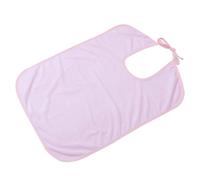 Yardenfun Bavoir Adulte Fibre Naturelle Imperméable et Anti-taches Grand Format Confortable avec Attaches Facile à Nettoyer pour Repas des Personnes Âgées Couleur Rose