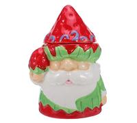 Yardenfun Bocal à Bonbons Céramique Père Noël avec Couvercle Boîte à Biscuits Festive pour Friandises et Décorations de Noël