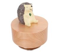 Yardenfun Boîte à Musique Ronde Bois Rotative avec Statue Animal Cartoon Cadeau Créatif pour Filles Décoration Musicale pour Anniversaire Mariage et Saint Valentin