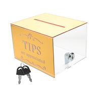 Yardenfun Boîte à Suggestions Acrylique Verrouillable avec Fente Capacité Élevée pour Dons Collecte et Tombola Transparente Robuste