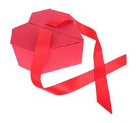 Yardenfun Boîte D’Emballage Présent de Cœur Rouge Étoilé 1 Pièce en Carton Épais Nacré Étui Décoratif Fermeture Nœud pour Présents Bijoux Parfums Chocolat et Occasions Spéciales