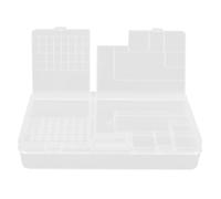 Yardenfun Boîte de Rangement Compartimentée Transparente en Plastique pour Petites Pièces Vis et Composants Électroniques Coffret Portable Multifonction pour Réparation de Téléphones et