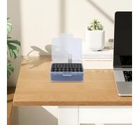 Yardenfun Boîte de Rangement pour Piles AA/AAA Transparente avec Mousse Noire Étui Antichoc en Plastique PP Organiseur Multi-Compartiments Compact pour Voyage et Stockage Sécurisé