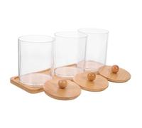 Yardenfun Boîte de Rangement Transparente avec Plateau et Couvercle Pots pour Coton Tiges et Lingettes Organisateur Salle de Bain Compact et