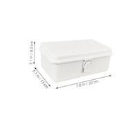 Yardenfun Boîte Métal Vintage Blanche Verrouillable Boîte à Outils Compacte Multifonction pour Rangement Organisé Caisse Métallique Solide avec Loquet Sécurisé