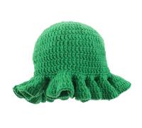 Yardenfun Bonnet en Laine Et Dentelle Au Crochet Bord Volanté Souple Bob Au Crochet pour Femme Chapeau De Plage Fait Main Tendance Souple Bob Chapeau
