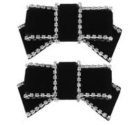 Yardenfun Boucle de Chaussure Velours avec Cristaux Accessoires Décoratifs Noirs pour Escarpins Sandales et Sacs Clips Amovibles Élégants pour Mariage et Soirée