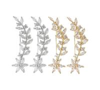 Yardenfun Boucles d'Oreilles Grimpantes Fleurs en Lot de 2 Paires Bijoux de Mariée Élégants Confortables et pour Mariées et Occasions Spéciales
