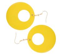 Yardenfun Boucles D'oreilles Pendantes Créoles En Bois Jaune, Légères Et Grandes, Bijoux Géométriques Pour Femmes, Accessoires Pour Soirées Et Usage Quotidien