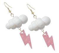Yardenfun Boucles D'oreilles Pendantes Nuage Et Éclairs En Acrylique Léger, Grand Format, Pour Femmes, Style Météo Orageuse, Usage Quotidien Et Fêtes, Design Coloré
