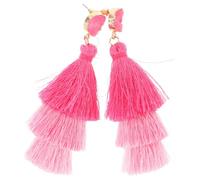 Yardenfun Boucles Oreilles Pendantes Bohèmes à Trois Couches pour Femmes et Filles Élégantes Boucles à Franges Dégradées Légères Accessoire pour Festivals et Occasions