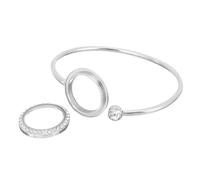 Yardenfun Bracelet photo ouvert en acier inoxydable avec pierres scintillantes mémoire pour femmes élégant et cadeau fête des mères et amitié accessoire polyvalent pour célébrations et
