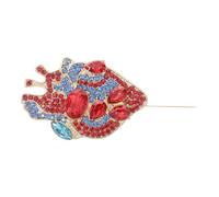 Yardenfun Broche Cœur Gothique Ornée de Cristaux pour Cardiologues Épingle Rétro pour Gilets Badge Médical Valentine Polyvalent pour Infirmières Étudiants Médecine et Manteaux de Laboratoire
