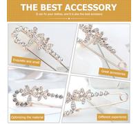 Yardenfun Broche En Cristal Fleur Élégante En Alliage Métallique Épingle De Sûreté Pour Femme, Accessoire De Mode Polyvalent Pour Vêtement Et Jupe Réglable