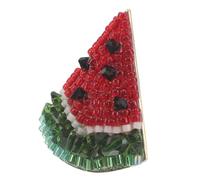 Yardenfun Broche Pastèque en Métal Émaillé Cristaux Scintillants, Épingle Décorative Fruitée pour Chemises, Pulls et Paquet, Accessoire Mode Été Vacances Plage, Pinces à Broche Pastèque