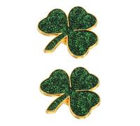 Yardenfun Broche Trèfle Irlandais Émail Vert Lot de 2 Épingles Feuilles pour Femmes et Filles Accessoire Saint-Patrick Alliage Solide Présent Fête Chapeau Écharpe Paquet