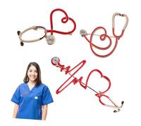 Yardenfun Broches Stéthoscope Créatives En Métal Coloré Pour Médecins Et Infirmières, Lot De 3 Pièces, Pin’s Pour Vêtements, Paquet Et Accessoires, Style Professionnel Et Décoratif