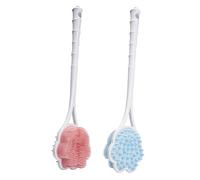 Yardenfun Brosse De Bain En Silicone 2 Pièces Longues Poignées Brosse Exfoliante Douce Et Massage Pour Bain Nettoyage Du Dos Profond Pour Soins Corporels