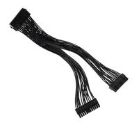 Yardenfun Câble d'alimentation à 24 Broches Double PSU pour Carte Mère, Démarrage Synchronisé, Noir, Compatible Dc3.3v-12v, Répartiteur d'alimentation Pc, Utilisation Informatique Interne