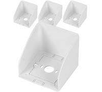 Yardenfun Cache-prise Étanche 4 Pièces pour Prise Électrique Extérieure, Boîtier Plastique Blanc Carré à Fond Plat, Protection Anti-pluie pour Station de Recharge Véhicule Électrique, Usage