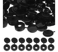 Yardenfun Cache-Vis Noirs en Plastique M4 à Charnière, Lot de 300 Pièces, Bouchons à Vis Monoblocs, Cache-Trous pour Meubles, Bureaux et Projets de Rénovation Intérieure