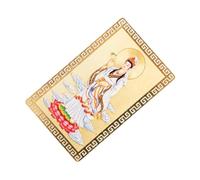 Yardenfun Carte Amulette Guanyin Or Feng Shui en Métal Léger, Carte De Protection Spirituelle, Amulette pour Voiture Et Maison, Usage Personnel, Format Unique, Culture Bouddhiste