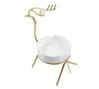 Yardenfun Cendrier Créatif Céramique et Grand Récipient à Mégots pour Bureau et Décoration Intérieure Design Élégant Doré Pratique