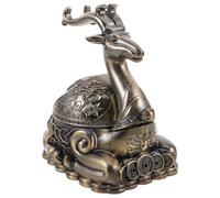 Yardenfun Cendrier Métal avec Couvercle Sculpté Cerf Cendrier Anti-odeurs et Résistant Au Vent pour Balcon Bureau et Intérieur Porte-Cendres Scellé Décoratif Polyvalent