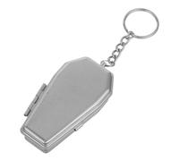 Yardenfun Cendrier Portable Métal Forme de Cercueil avec Porte Clés Compact et Mini Cendrier de Poche Décoratif pour Halloween Accessoire Original pour et Clés