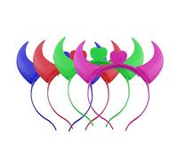 Yardenfun Cerceaux Lumineux en Corne de Bœuf 6Pcs Serrage-Tête Lumineux Accessoire de Fête Couleur Aléatoire pour Halloween et Cosplay