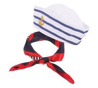Yardenfun Chapeau Marin Capitaine Unisexe et Confortable pour Costume de Cosplay avec Écharpe Adapté Fête Déguisée Hommes Femmes