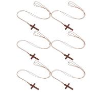 Yardenfun Collier Croix en Bois Lot de 6, Pendentif Religieux Chrétien Unisexe, Bijoux Chrétiens pour Hommes et Femmes, Accessoire Léger Polyvalent pour Usage Quotidien et Décoration