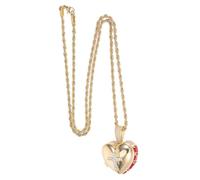 Yardenfun Collier Pendentif Cœur Photo en Métal Doré avec Médaillon à Rabat, Croix Gravée, Bijou Souvenir pour Femmes, Collier Médaillon Photo Vintage, Accessoire Personnalisable