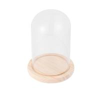Yardenfun Couvercle en Verre Transparent pour Micro Paysage Base en Bois Antidérapante, Dôme Décoratif pour DIY Fleurs et Saint-Valentin
