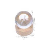 Yardenfun Crystal Ball LED Night Light With Wood Stand Cross Pattern Crystal Desk Lamp For Bedroom Office Living Décor And Gift Box