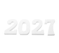 Yardenfun Décoration Murale en Bois Blanc 2027 Chiffres Modernes Mats Légers Robustes pour Événements Festifs et Séances Photo