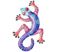 Yardenfun Décoration Murale Métal Gecko Ornement Mural Art Pour Intérieur Et Jardin Sculpture Murale Forgée Colorée Pour Salon Chambre Et Clôture