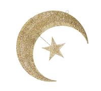 Yardenfun Décoration Noël Étoile et Lune Scintillantes Ornement Suspendu Métallique pour Sapin et Maison Fête