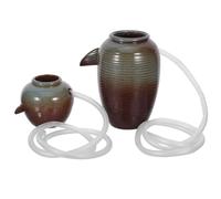 Yardenfun D'Intérieur 2 Pièces Fontaine D'Extérieur en Céramique Ancienne avec Cascade À Recirculation - Pot en Terre Cuite pour Maison Bureau Table Patio Jardin