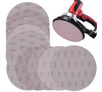 Yardenfun Disques de Ponçage Auto-Agrippants 9 Pouces Kit de 10 Pièces Grains 80 à 320 Papier de Verre pour Plaques de Plâtre Ponçage à Sec L'Eau Ponceuse Ronde pour Rénovation et