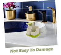Yardenfun Distributeur de Liquide avec Support Éponge Distributeur à Pompe Presse Main pour Cuisine et Salle de Bain Organisateur Plastique pour Plan de Travail Couleur Verte