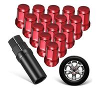 Yardenfun Écrous de Roue Rouge Caches Écrous de Jante Hexagonaux Accessoires de Pneus Faciles à Installer et Adaptés Aux Voitures avec Filetage